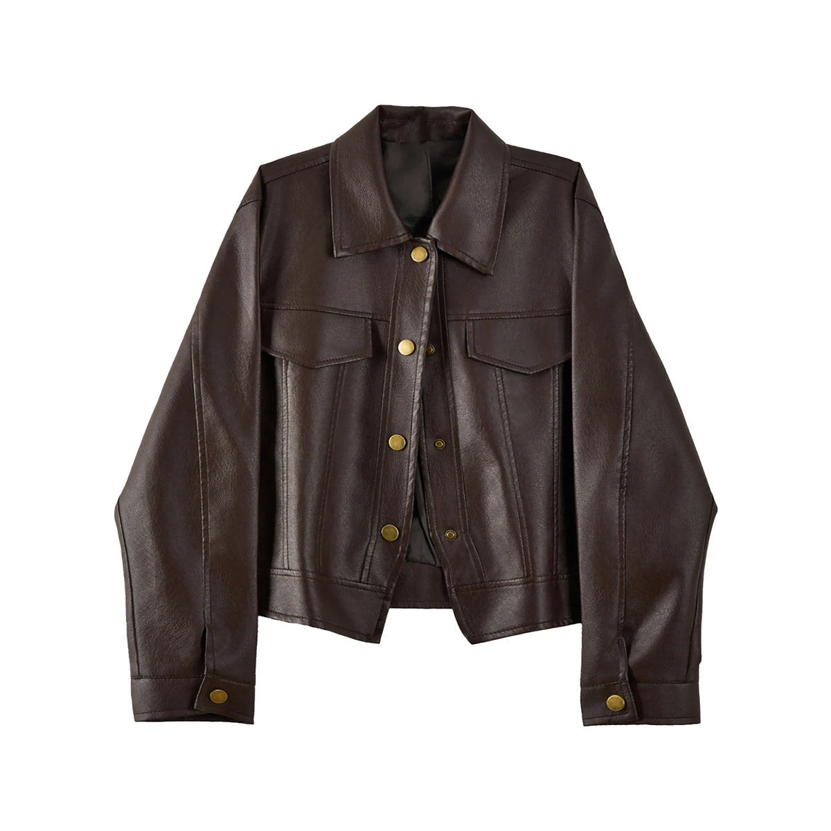 Black Short PU Leather Jacket Women's Casual Style Fashion Cool Wind Autumn New Arrival Coat Casual Jacke Top for Women