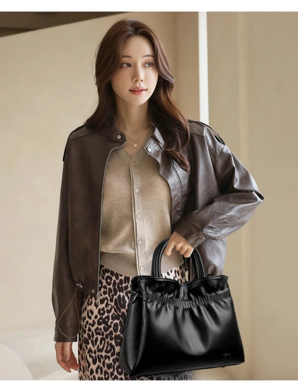 Luxury Soft Leather Shoulder Crossbody Bag for Women Mother 2025 Designer Handbags and Purse Female Small Casual Tote Sac A Main