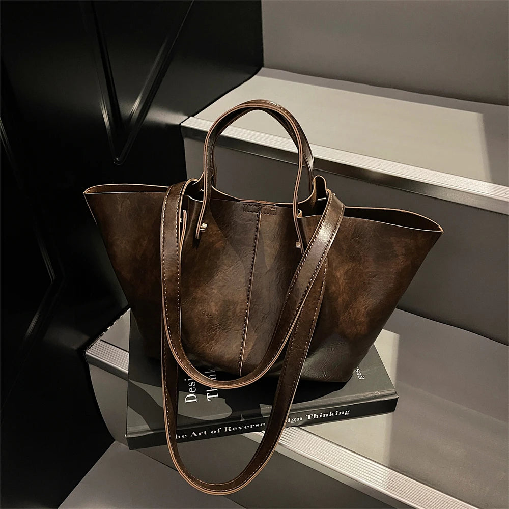 Transformable Shoulder Tote Bags For Women 2025 Latest Luxury Designer Handbags Soft PU Leather Large Capacity Shopper Tote Bag