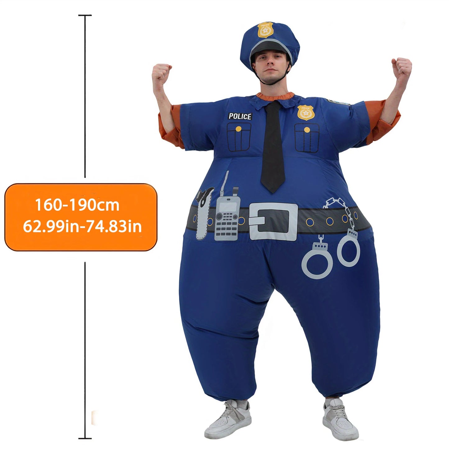 Inflatable Police Costume Halloween Costume Adult Funny Police Blow up Costumes for Cosplay Party