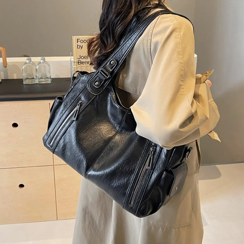Daily Business Commuting Large Capacity Tote Hand Bags Soft Leather Shoulder Crossbody Bags for Women Handbags Sturdy Durable
