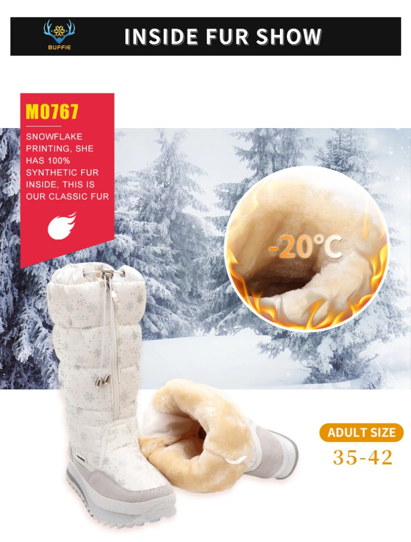 Large-Size Cotton Shoes For Winter Outdoor Thick Warm Cotton Shoes High-Top Snow Boots Winter Wild Plus Velvet Cotton Boots
