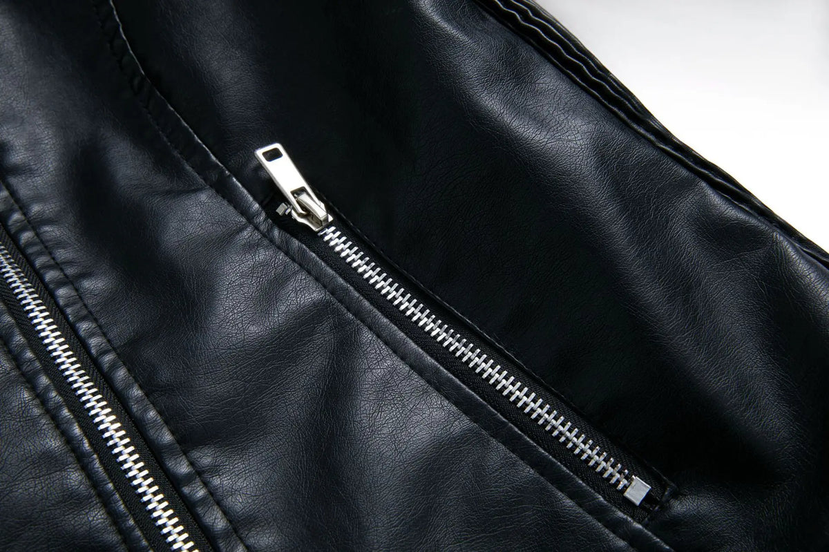 Spring and Autumn short women's leather jacket, Slim lapel biker suit, oblique zipper jacket women's coat