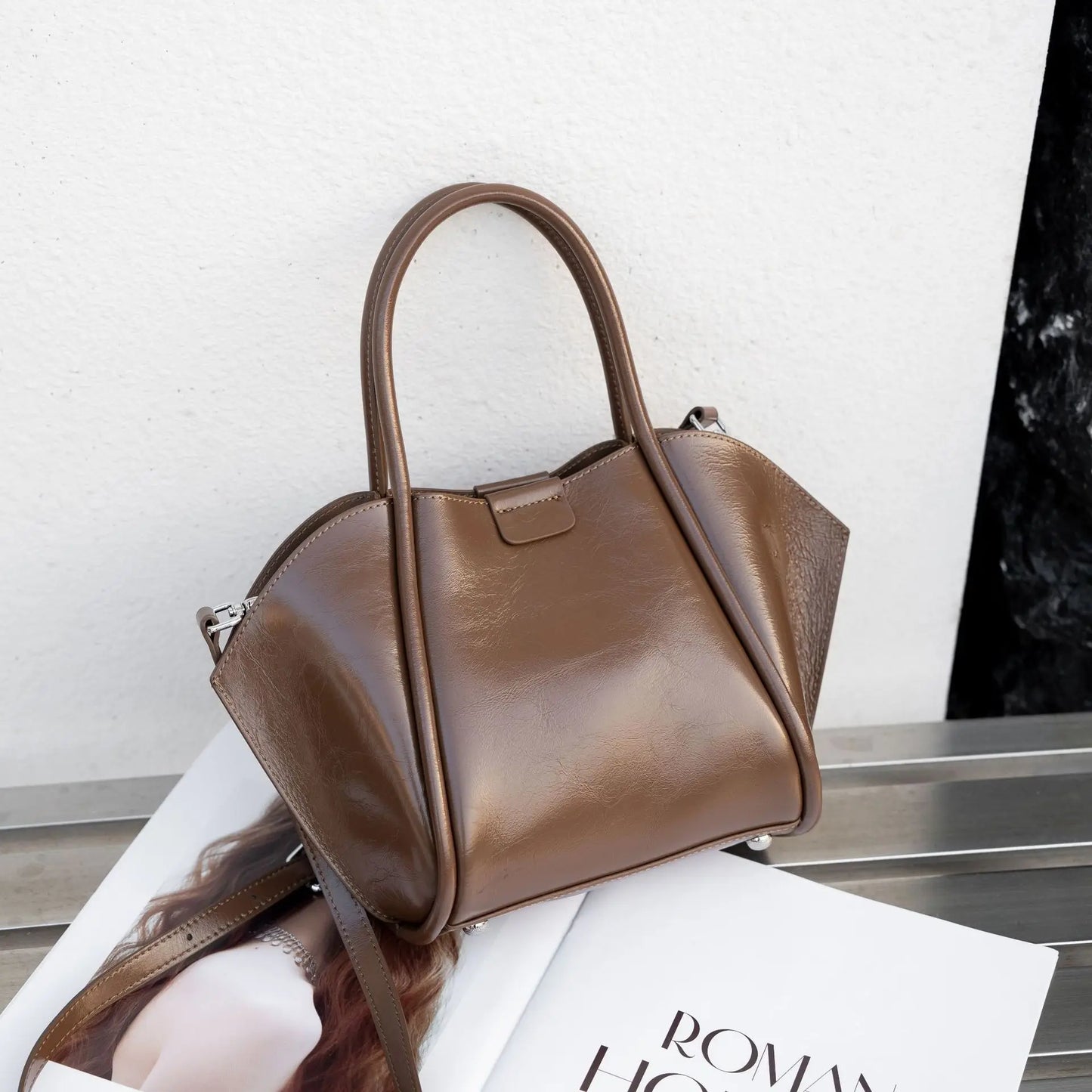 YANATARI Genuine Leather Woman Bag Shoulder Bag Handbags Ladies Crossbody Bags Luxury Designer Minimalism Bag Cowhide Bucket Bag