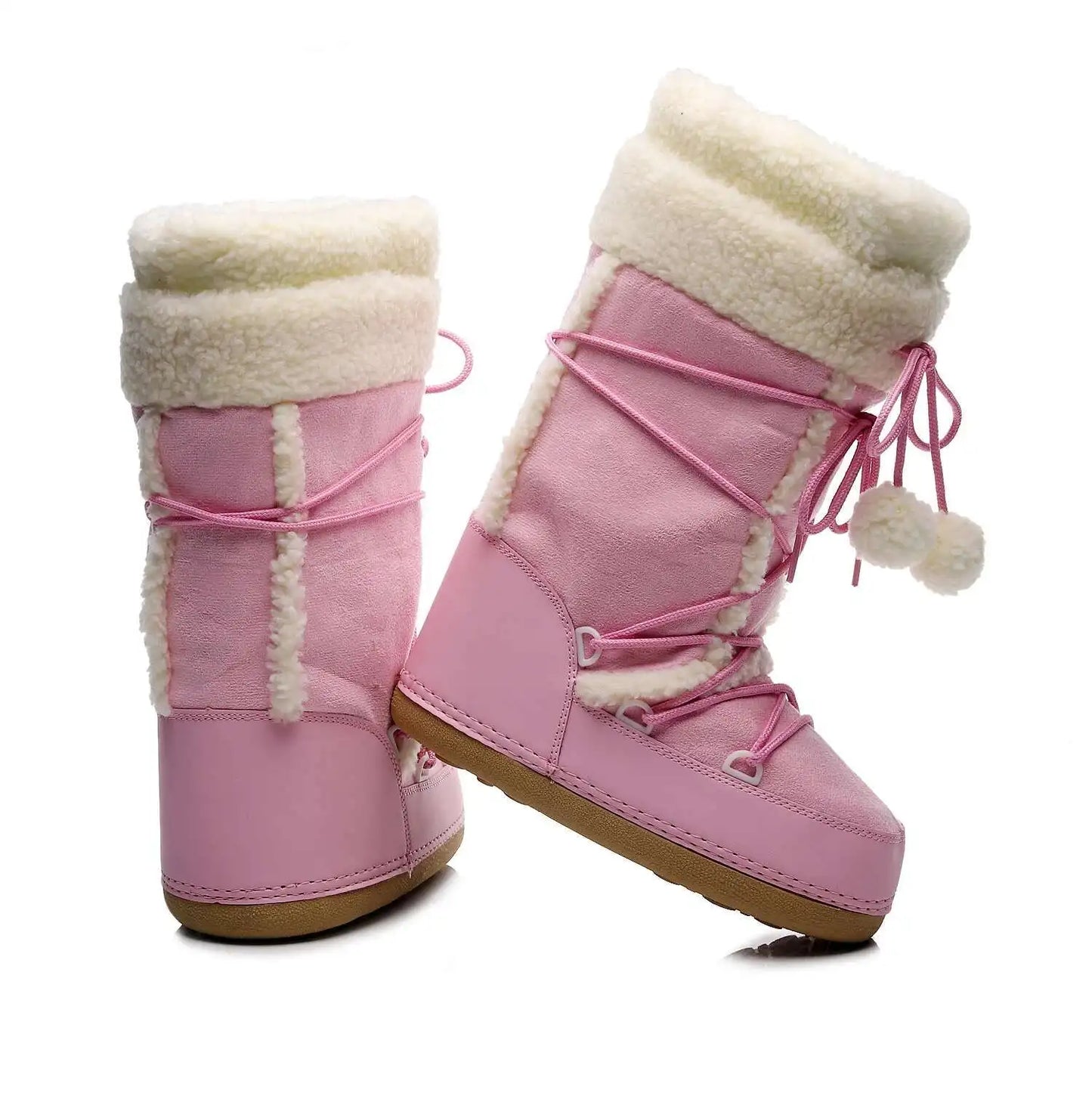 Women's Winter Boots 2026 Women Snow Boots Cold-proof Warm Mid-calf Pink Space Boots Slip-resistant Cotton Woman Winter Shoes