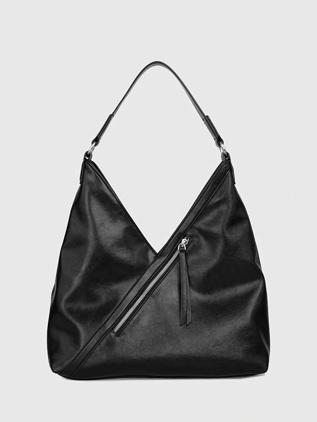 Classic Women's Large Black Shoulder Bag Fashionable High Quality Crossbody Bag Casual Soft Leather Handbag Lazy Retro Tote Bag