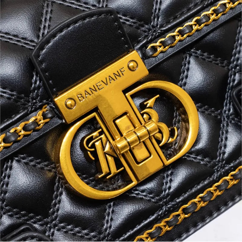 Women's handbag genuine diamond grid handbag women's 2024 new high-end designer crossbody shoulder small square bag