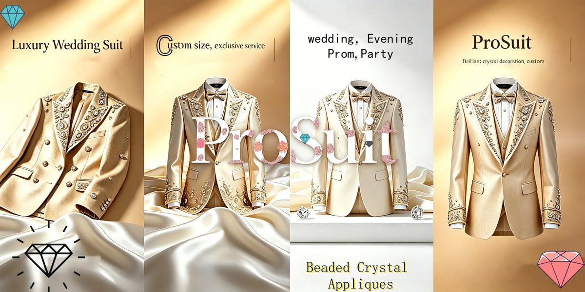 Luxury Wedding Tuxedos Beaded 2 Piece Set Jacket Pant Men Suit Elegant Unique Peaked Shawl Lapel Evening Blazer Party Customized