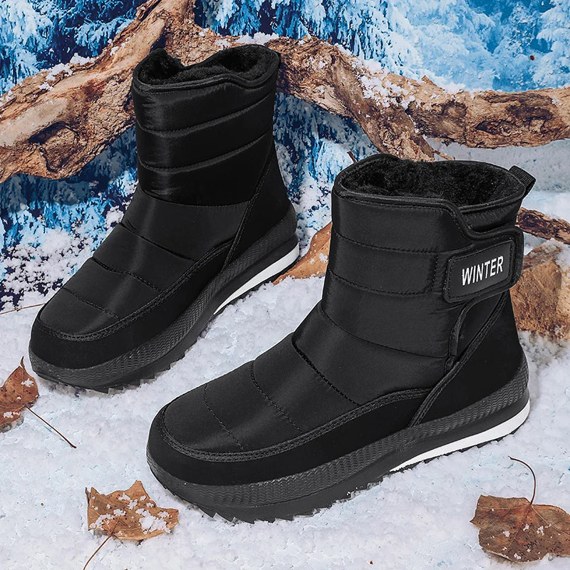 New Men's Winter Boots Warm Plush Snow Boots High Quality Waterproof High-Top Men's Ankle Boots Outdoor Men Hiking Boots Sneaker