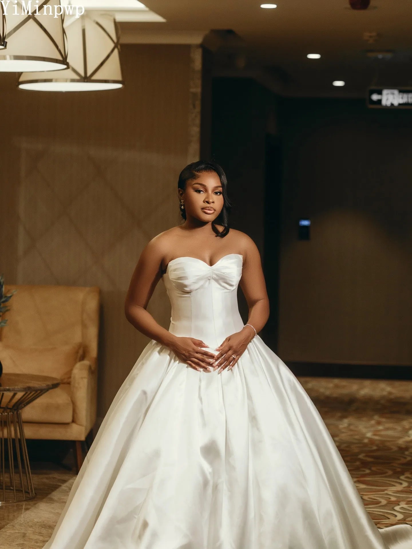 Simple White Wedding Dresses for Bride Sweetheart Drop-Waistline Corset Satin Summer Africa Bridal Ceremony Gown Customized