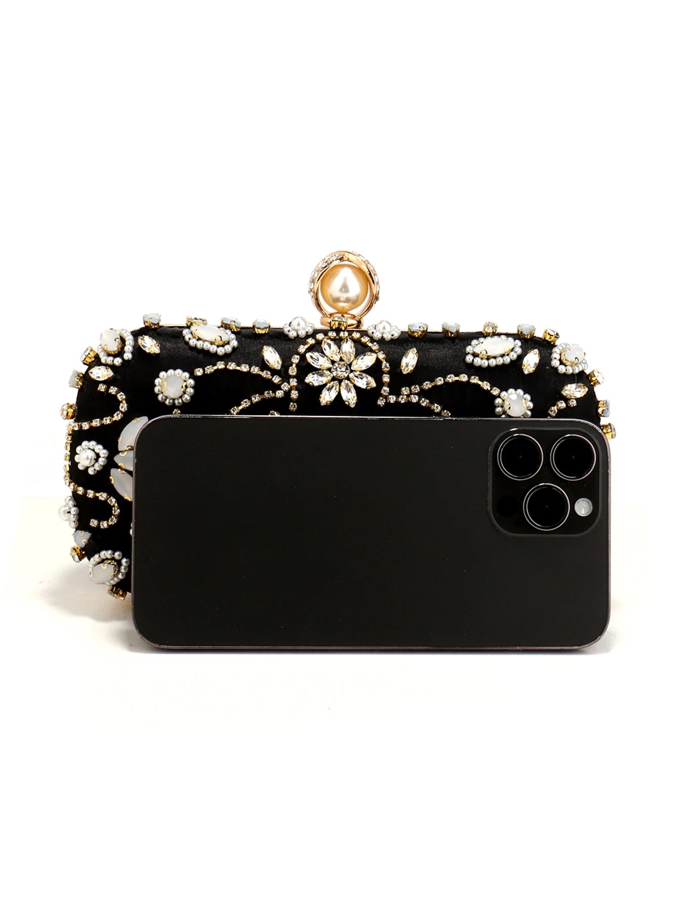Diamonds Women Party Day Clutch Pearl Beading Wedding Evening Bags With Shoulder Chain Handbags Holder