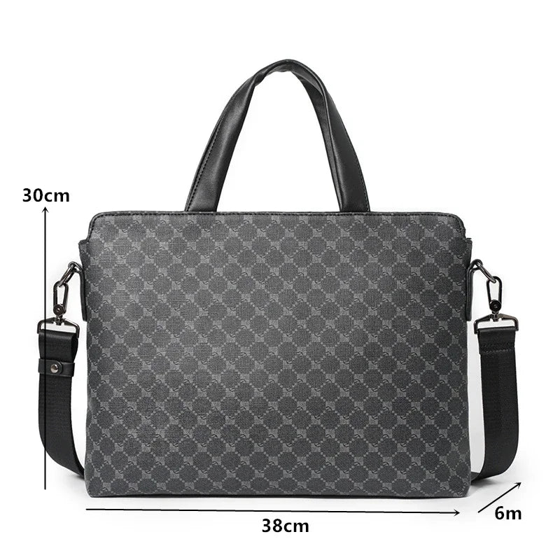 Luxury Business Handbags Men Briefcase Fashion Print Handbag Men Crossbody Messenger Bag Laptop Bag Male Top-Handle Bags Totes