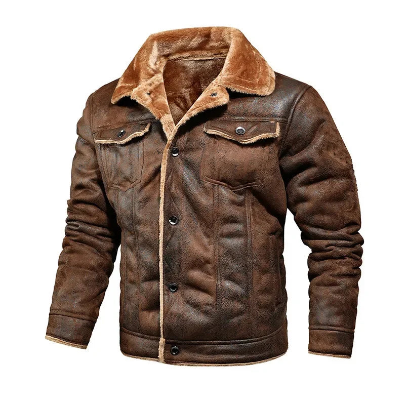Brand Slim Genuine Leather Bomber Jacket Business Men Leather Flights Jacket Warm Pilot Coats High Quality Leather Jackets men