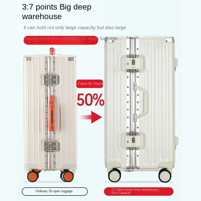 Large Capacity Suitcase 30/32 inchThickened Strong and Durable Aluminium Frame Luggage Trolley Case 20-28 inch Carry-on Suitcase