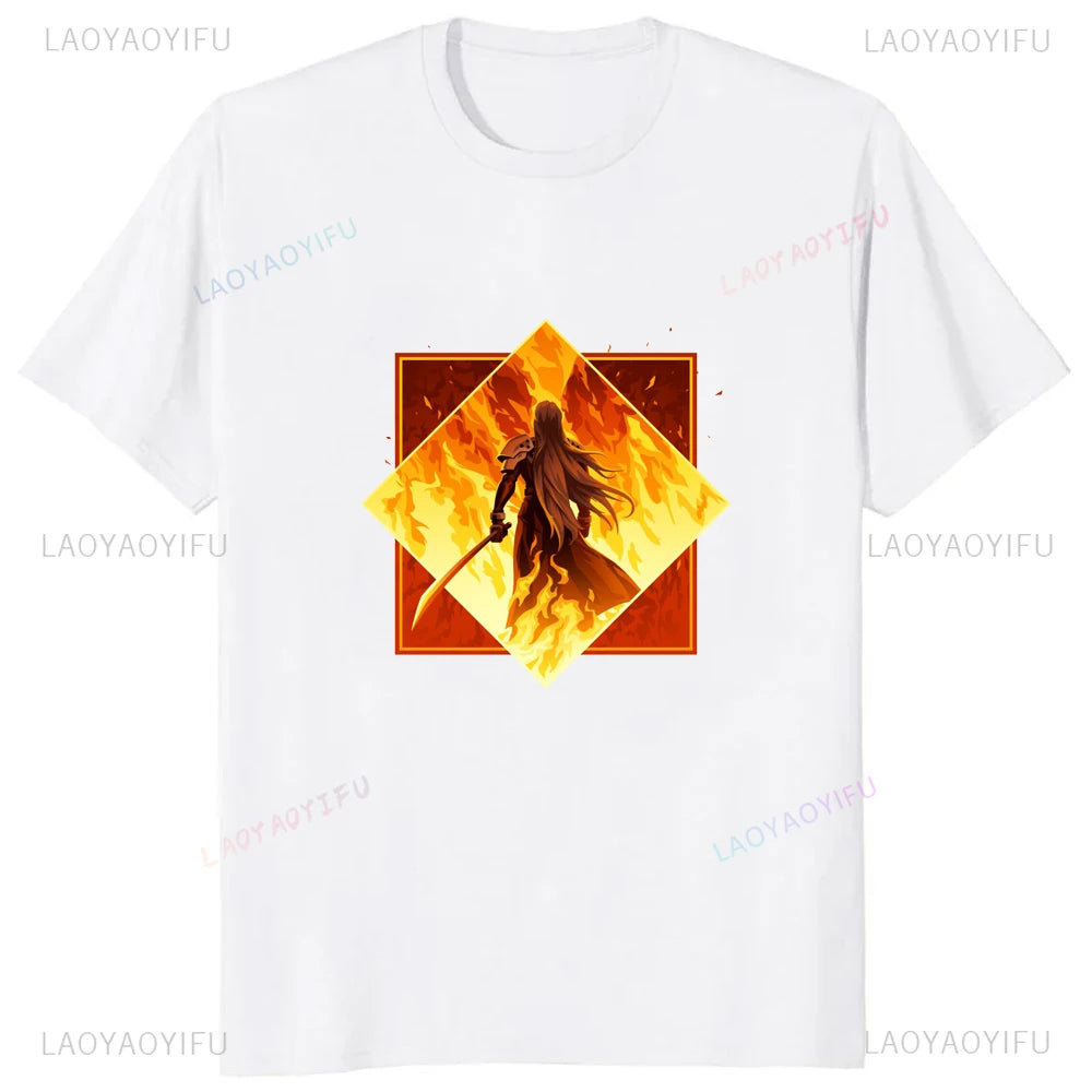 Japan Game Final Fantasy Creative Printed Cloud Strife Tshirt VII Remake Harajuku Anime Man T-shirt Causal Hipster Comfort Tees