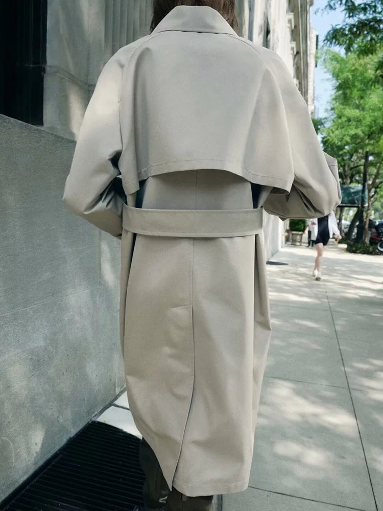 Spring New Arrival Women's Ele Long Sve Windbreaker with Belt Slimming Design Simple Collar Coat Commute Sle Regular...