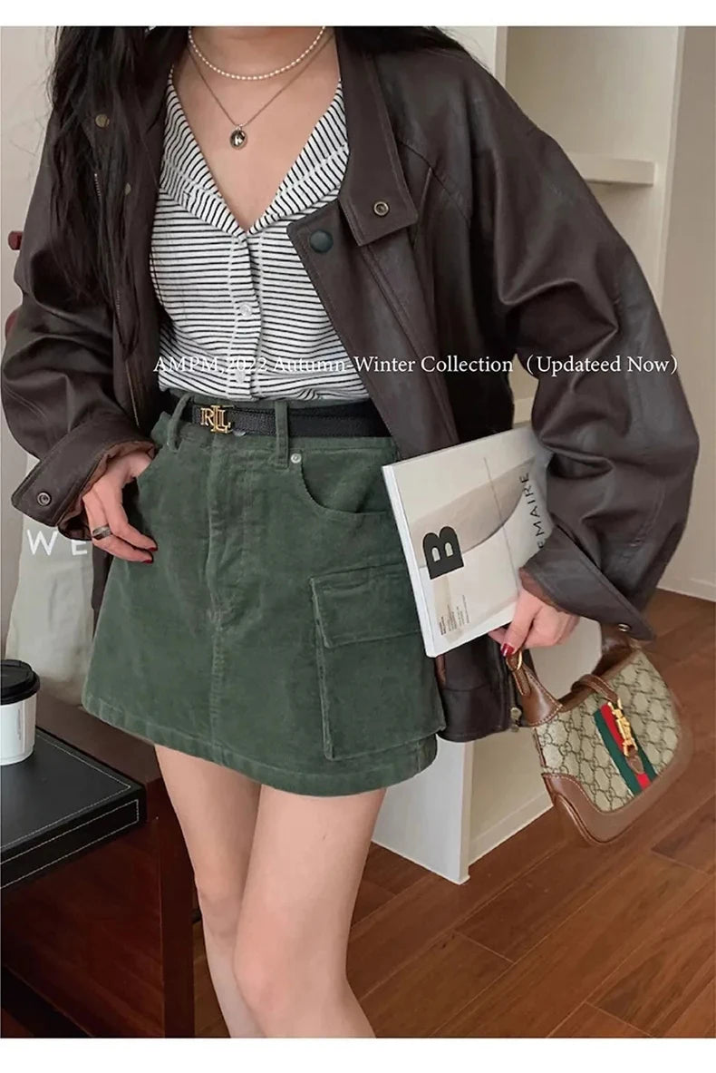 Lautaro Autumn Cool Brown Oversized Leather Jacket Women Drop Shoulder Long Sleeve Zippper High Quality American Retro Clothing
