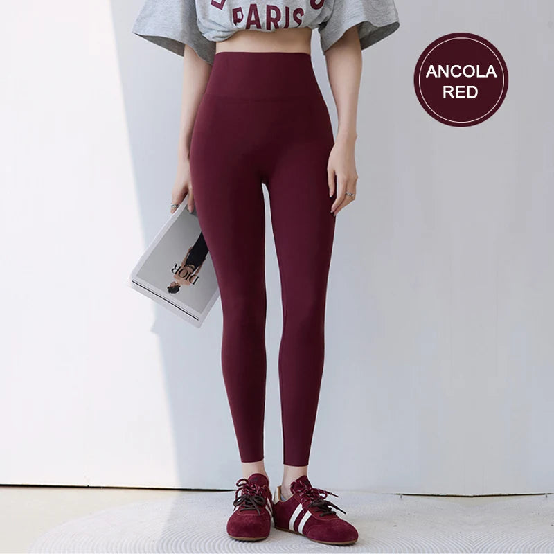 BIVIGAOS Spring Summer Back Pocket Nude Feel Sharkskin Leggings Women Fish Bone High Waist Push Up Sport Fitness Running Legging