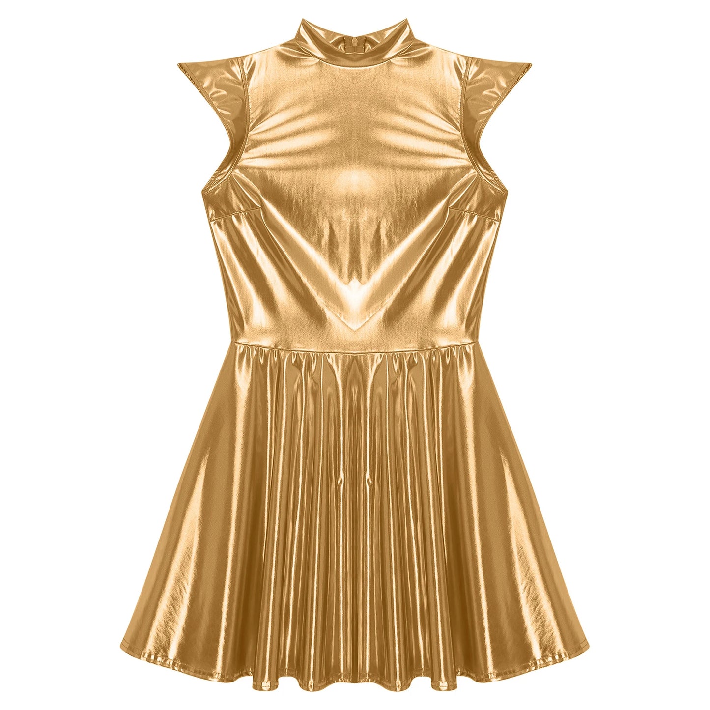 Womens Astronaut Alien Outer Space Alien Robot Cosplay Dress Halloween Cutie Costume Sequin Metallic Shiny A-line Mini Dresses