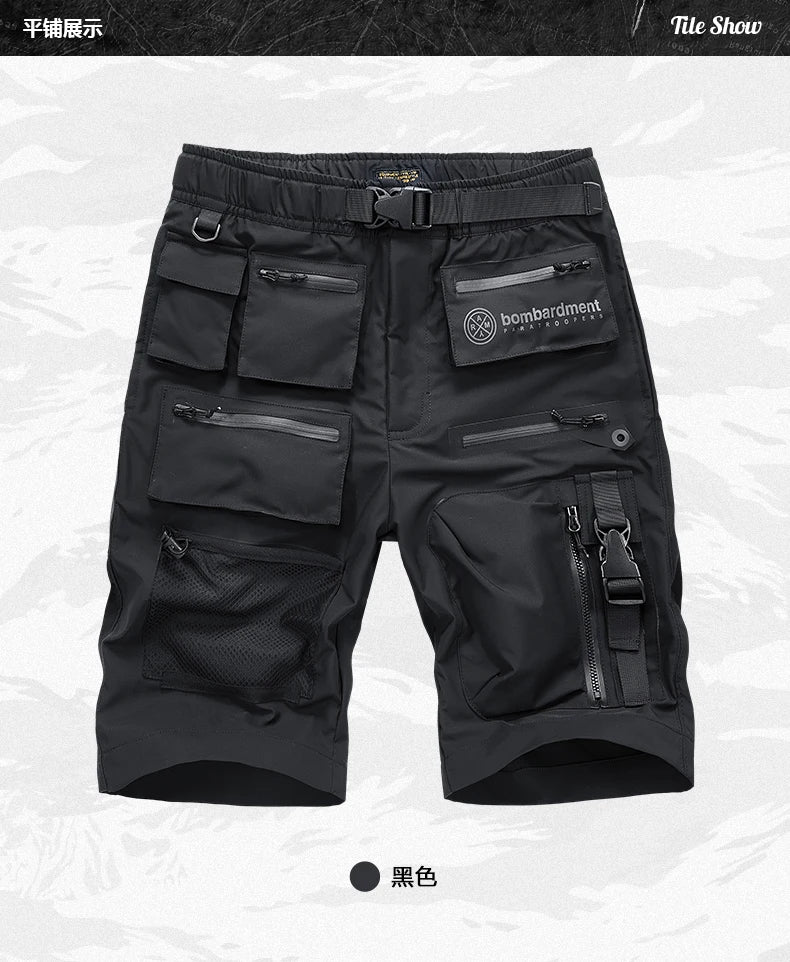 Multi-pocket Tactical Function Cargo Shorts Summer Mens Clothing Y2K High Street Punk Style Techwear Quick-dry Pants pantalone