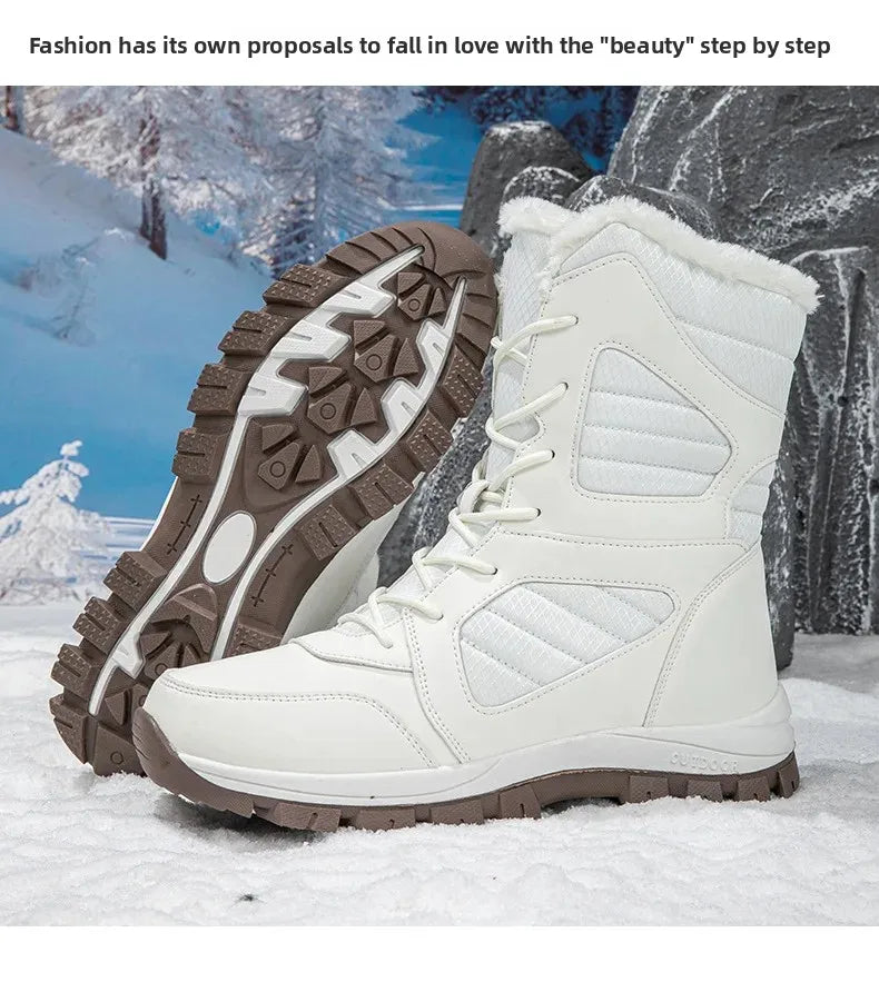 Thickened Winter Snow Boots Men's High Top Cotton Outdoor Sports Boots Couples Snow Shoes Anti-wear Comfortable Warm Zapatillas