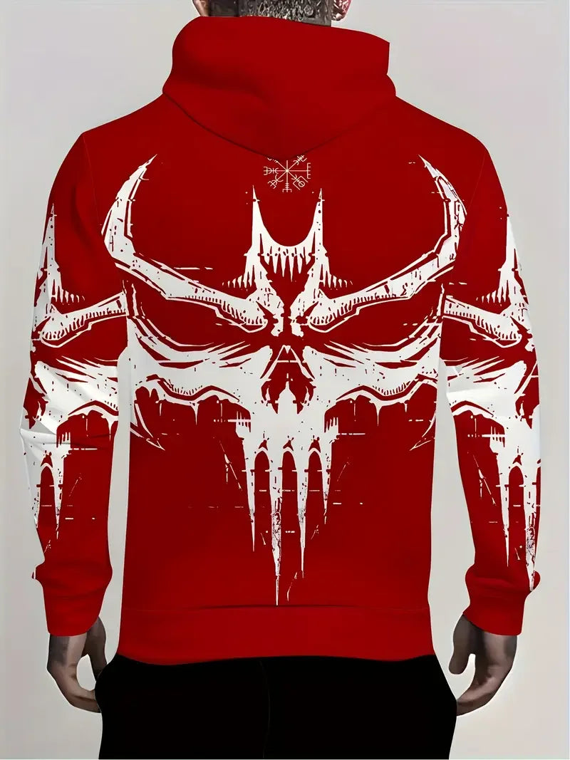 Men's Gothic Bat 3D Print Hoodies For Men Women Street Style Sweatshirts Pullover Autumn/Winter Loose Casual Halloween Tracksuit