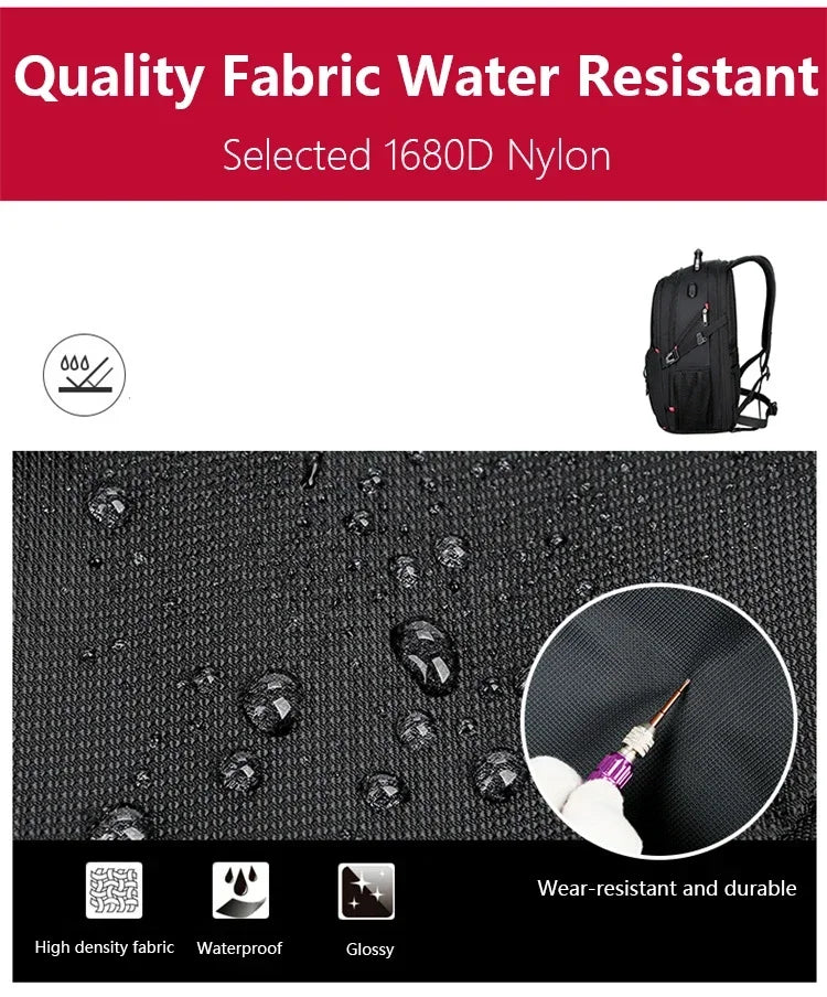 2026 Swiss-Multifunctional bags Durable 17 Inch Laptop Backpack, Travel Bag,College Bookbag,USB Charging Port,Water Resistant