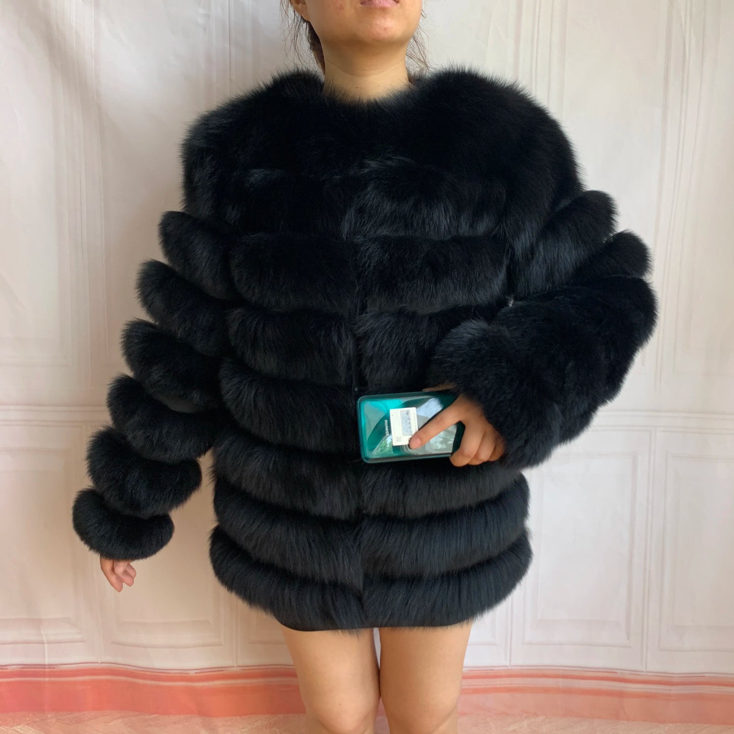 NEW Style Length Sleeves 4in1 Real Fur Coats Women Natural Real Fur Jackets Vest Winter Outerwear Women Fox Fur Coat Quality Fur