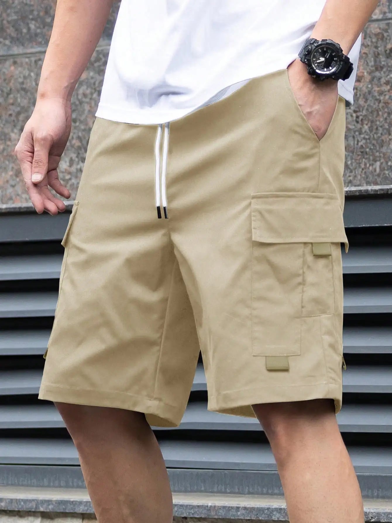 Men's Casual Drawstring Cargo Shorts For Daily Wear Street Fashion