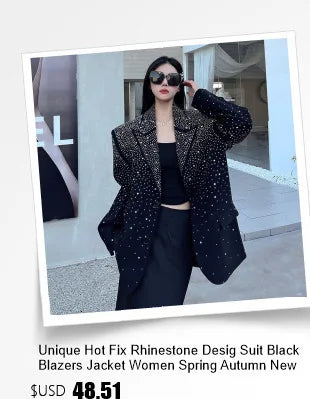 Cardigan Jacket For Women Red Metal Button Palace-Style American High-Street Denim Black Jean New Short Korean Chic Coats Black