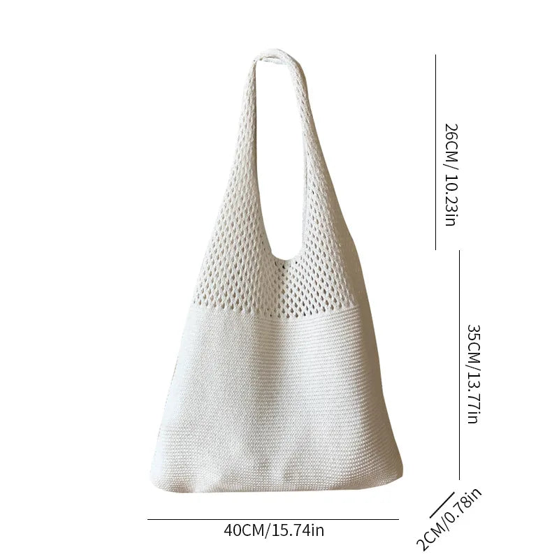 Large Capacity Shoulder Bags Fashion Women Hollow Woven Crochet Bag Knitting Handbags Eco Female Shopping Tote