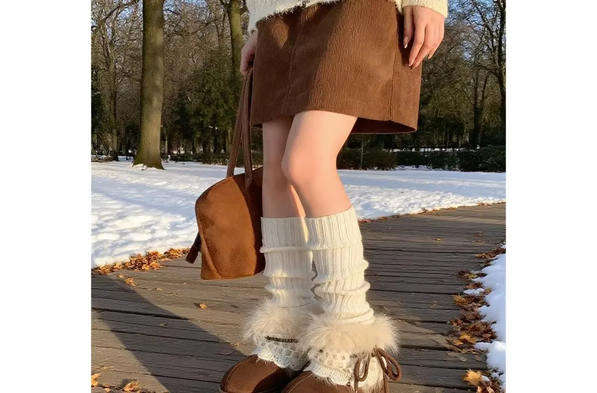 Korean Style Lace Snow Boots 2025 Winter Plush Warm Short Boots Girls Sweet Thick Bottom Casual Boots Students Cotton Shoes
