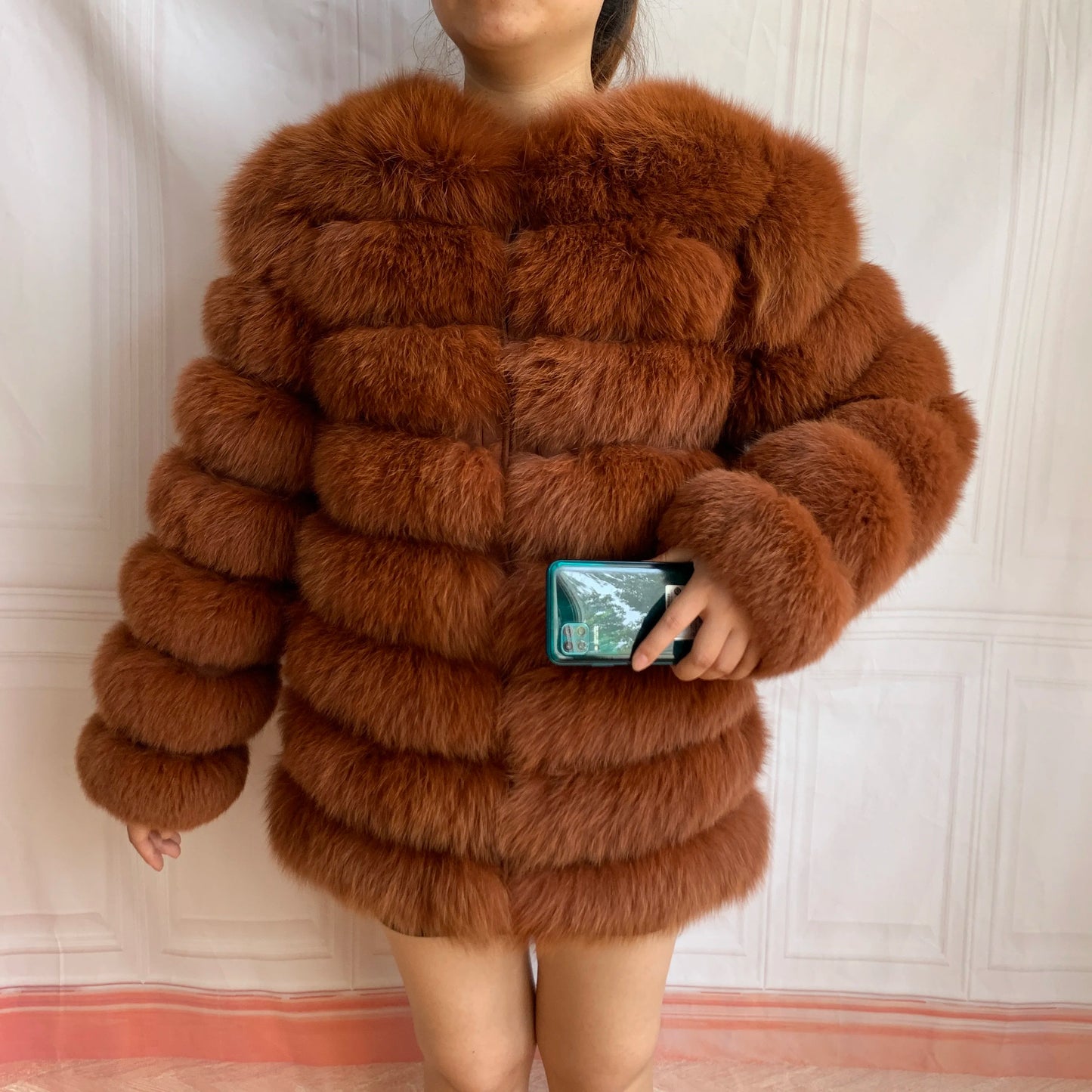 NEW Style Length Sleeves 4in1 Real Fur Coats Women Natural Real Fur Jackets Vest Winter Outerwear Women Fox Fur Coat Quality Fur