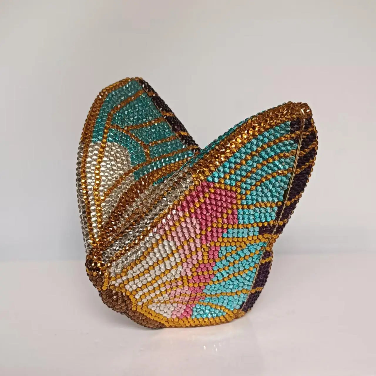 Women Butterfly Diamonds Evening Clutch Purse Luxury Metal Gems Evening Bags Dinner Party Handbag and Purses Bridal Crystals Bag