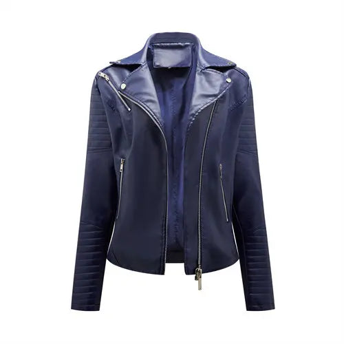 2026 New Fashion Women Faux Leather Jacket, Spring Autumn Zipper Casual Pu Coat, Female Biker Outerwear Ladies Clothes S-XXXL