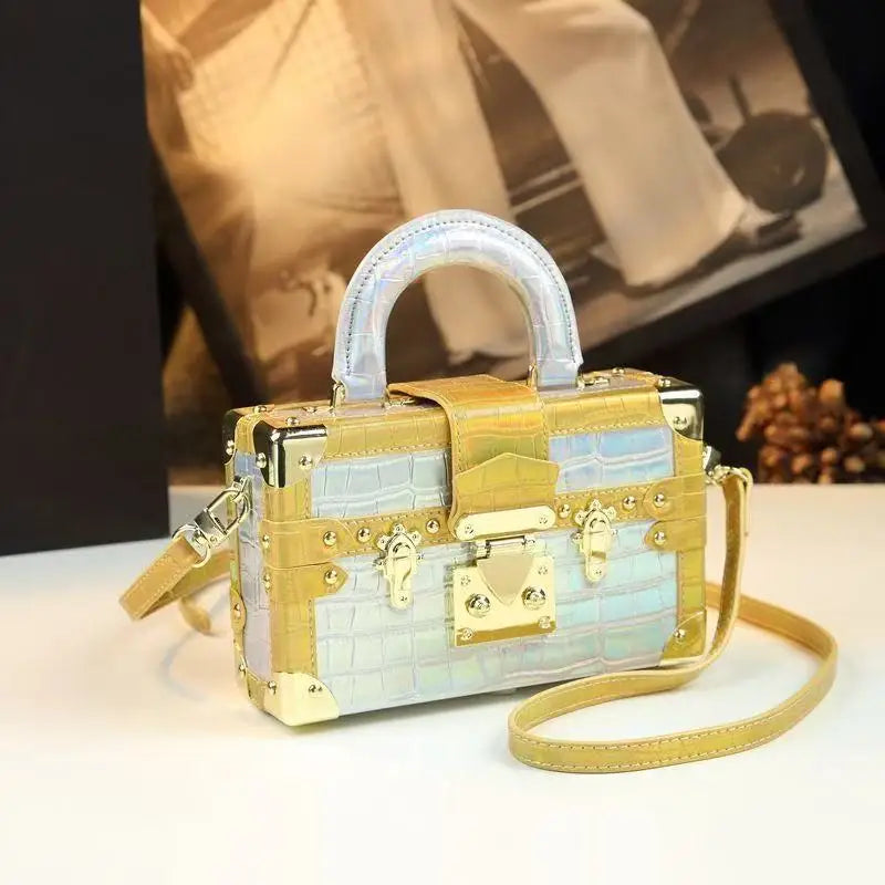 Luxury Brand New Handbag Gradient Color Leather Lizard Pattern Crossbody Box Bags for Women Sac À Main Femme