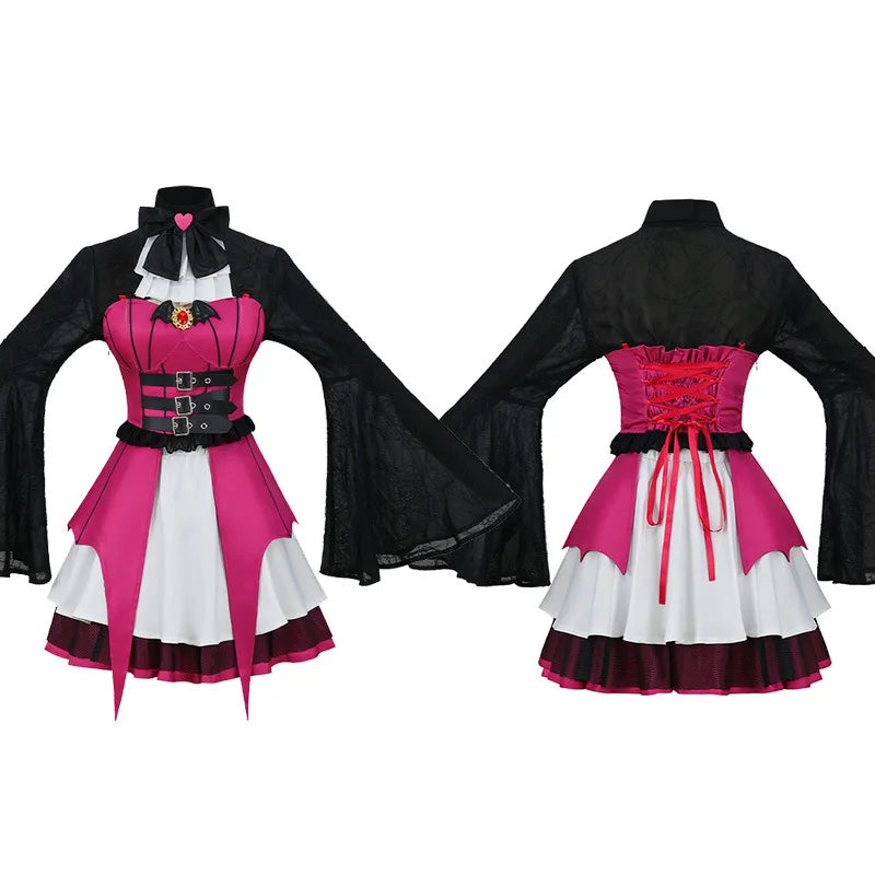 Vampire Draculaura Cosplay Anime Costume Gothic Style Dress Full Set Y2K Uniform Halloween Carnival Party Role Play Outfits