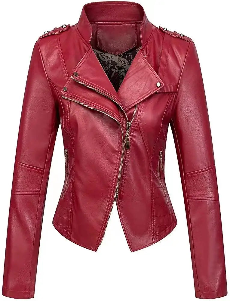 2025 New Autumn and Winter Leather Jacket Short Large Size Slim Fit Leather Jacket Thin Jacket Fashionable and Versatile