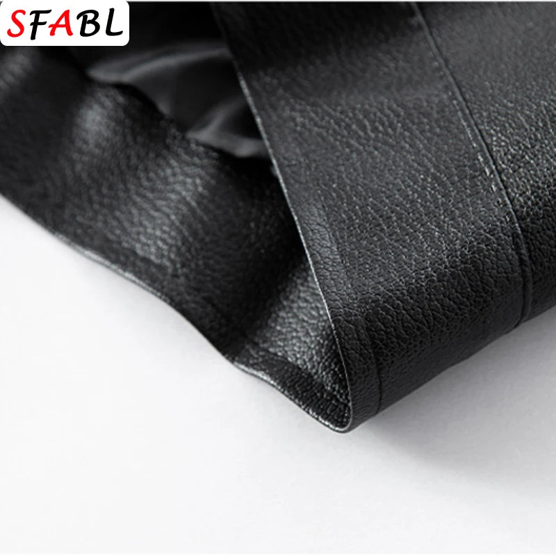 New Classic Motorcycle Men's Leather Jacket PU Leather Coat Men Windbreak Biker Leather Jacket Men Autumn Winter Outerwear 3XL