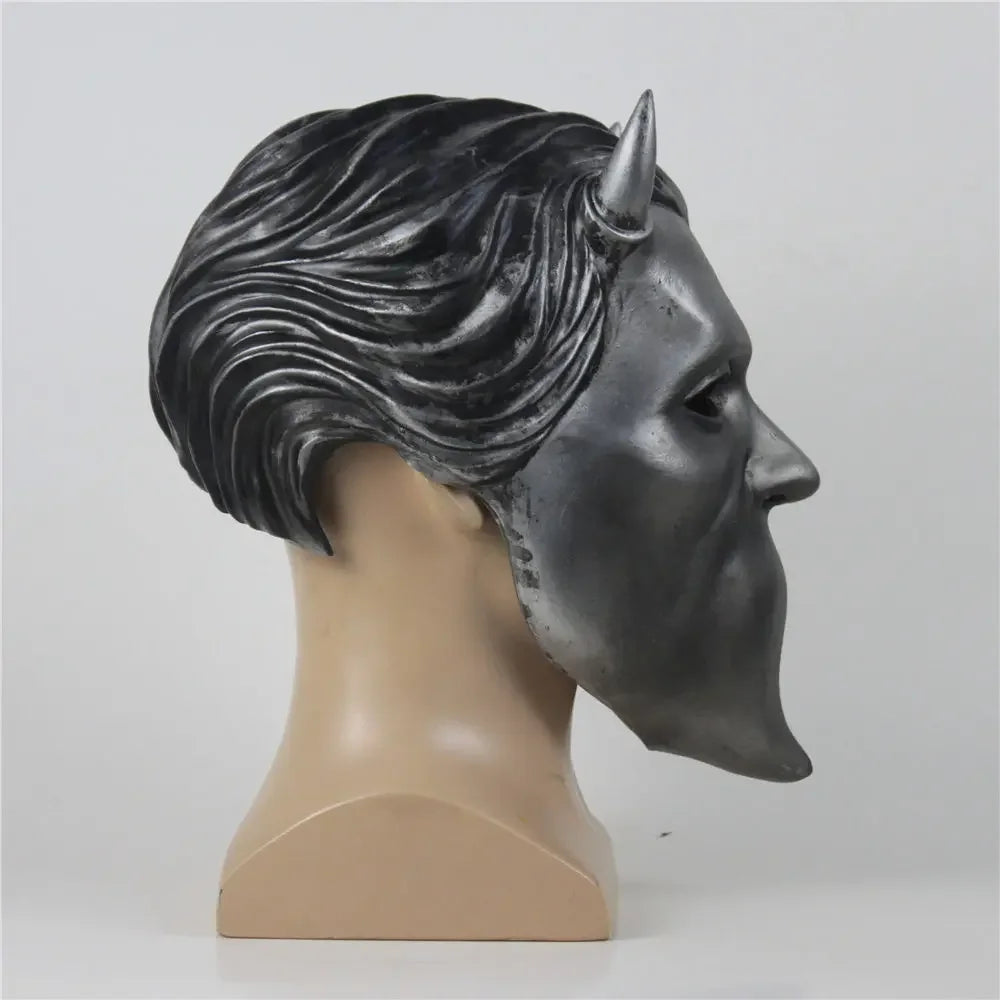 Nameless Ghouls Mask Deluxe Latex Ghost Band Mask Halloween Cosplay Party Props Silvery
