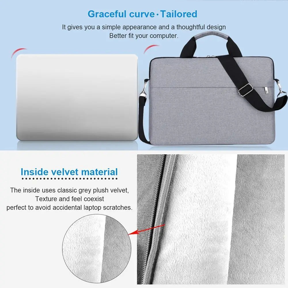 Universal Laptop Sleeve Case Shockproof Large Capacity Laptop Handbag Ultra Thin Business Notebook Cover Tablet Protective Pouch