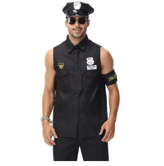 Couple Cop Costumes for Halloween Adult Carnival Party Police Officer Swat Role Play Outfits