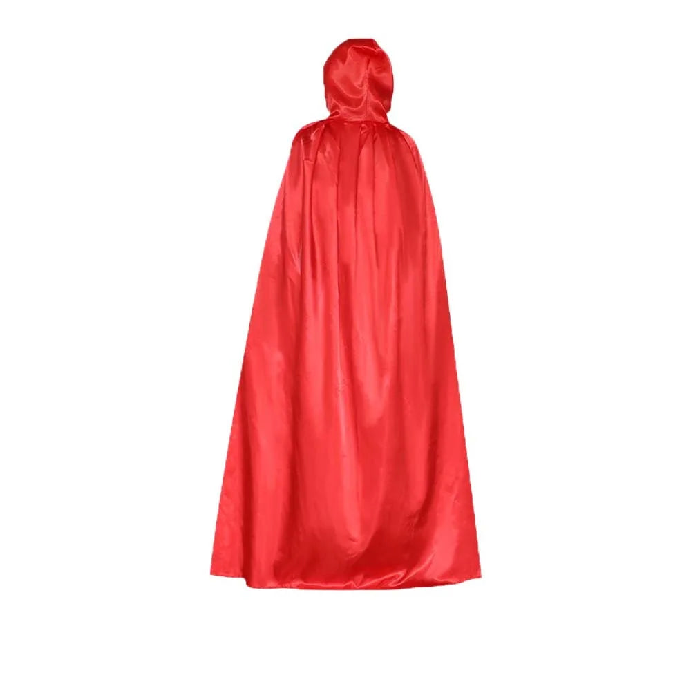 Fashion Solid Color Halloween Cloak with Big Hat Classic Grim Reaper Cloak Dress Up Hooded Cape Witch's Cloak Halloween Party