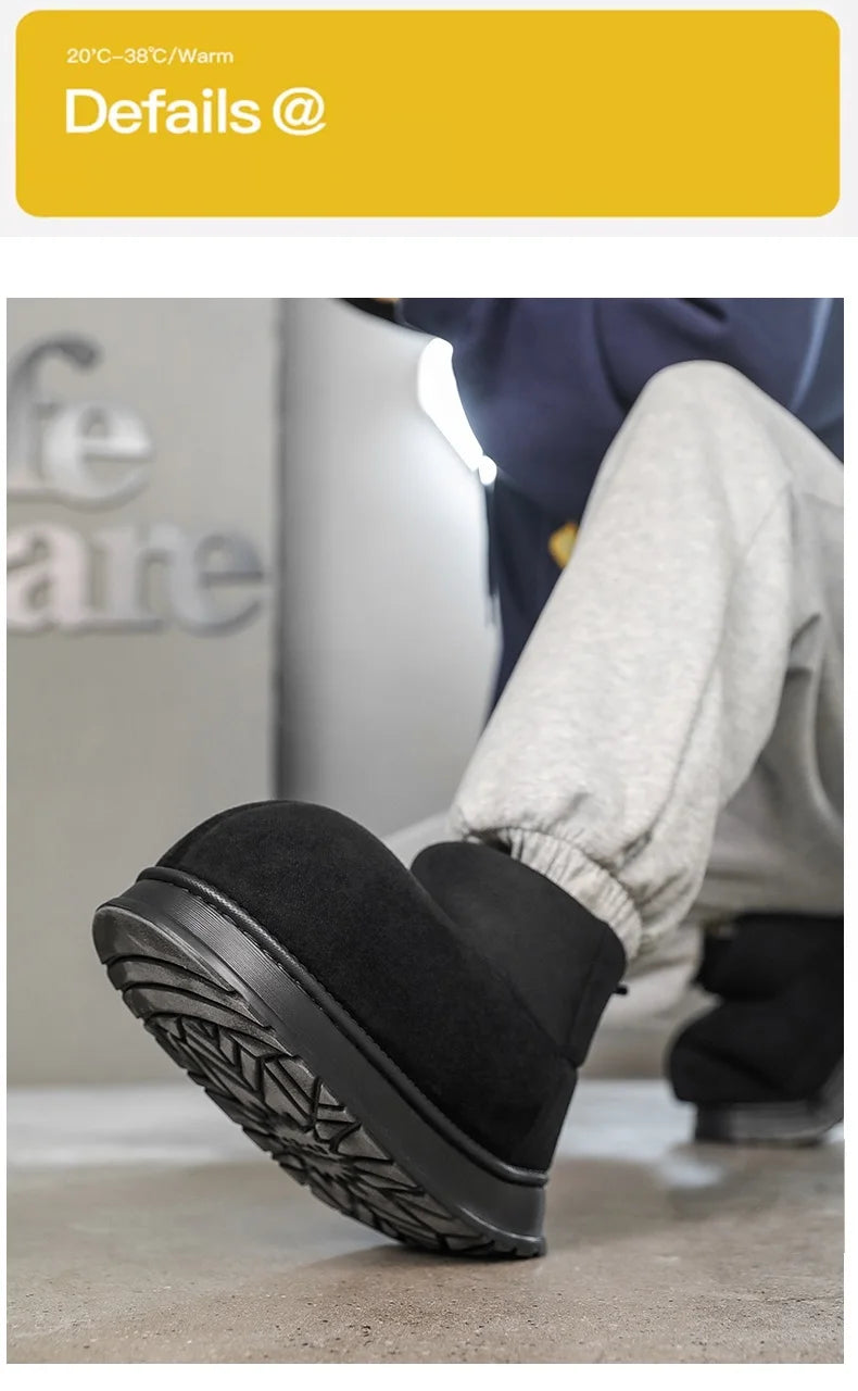 Popular Men's Big-Toe Snow Boots with Plush Lining and Warm Cotton Shoes