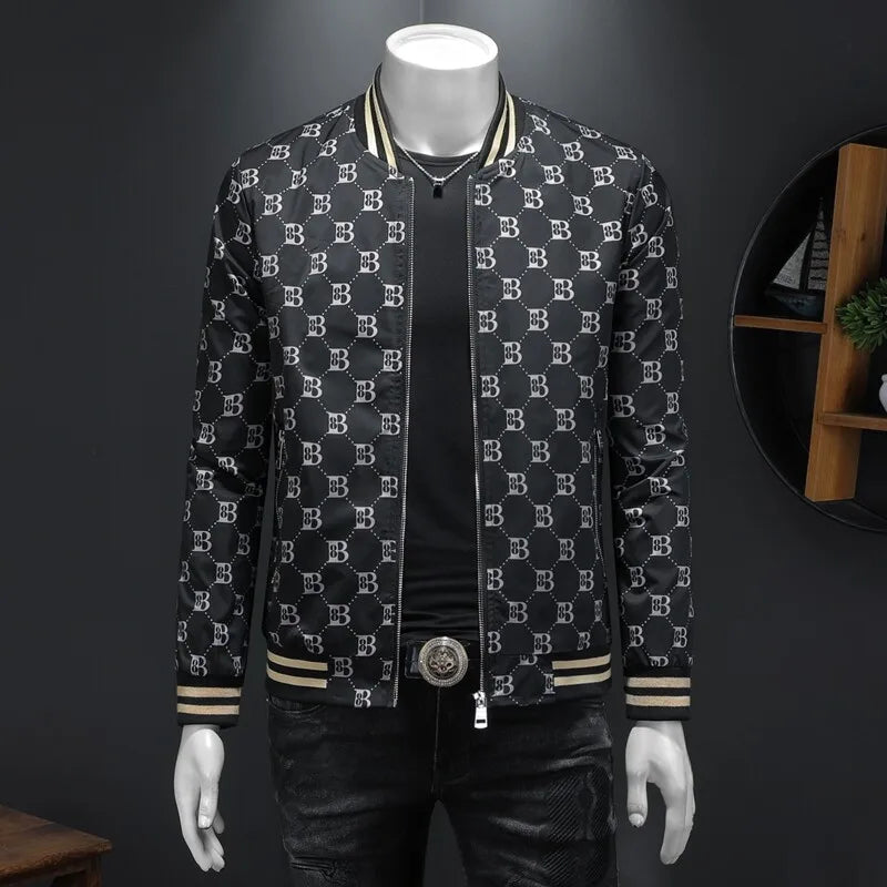Luxury Letter Printed Baseball Jacket Men Autumn Winter Bomber Jacket Men Casual Business Windbreaker Coat Men Clothing 2025