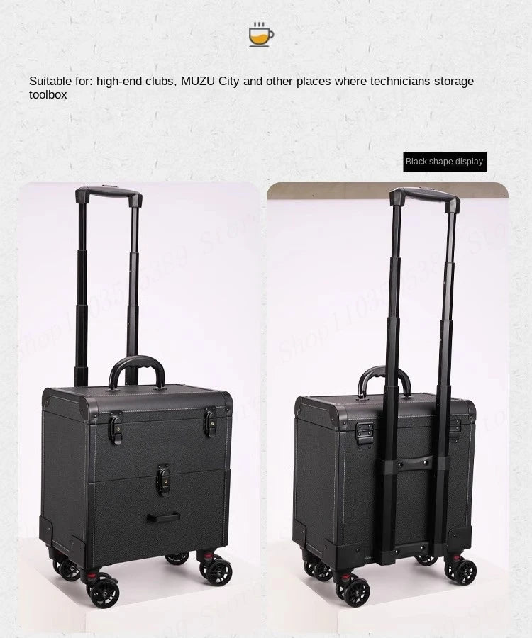 Embroidery Toolbox Beauty Nail Eyelashes Make-up Case Storage Mute Spinner Wheels Cosmetic Trolley Suitcase