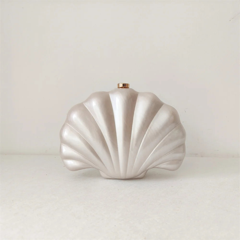 Female Shell Acrylic Box Clutches Lady Gift Evening Bag Party Prom Stones Handbags Luxury Women Wedding Bridal Clutch Purse Bag