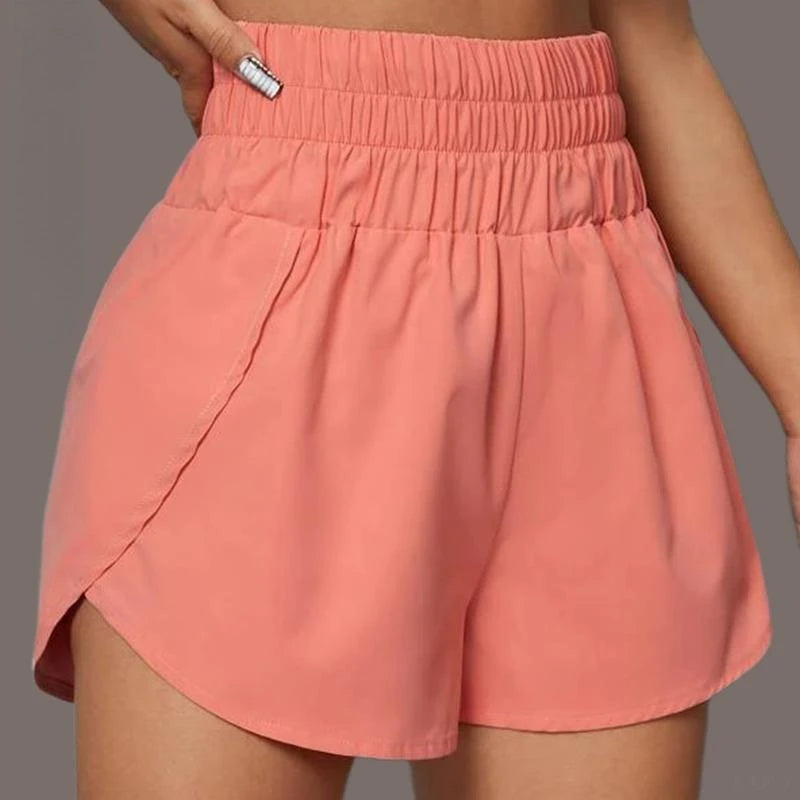 High Waisted Running Yoga Shorts for Women, Quick Dry Light Weight Liner High Split Athletic Gym Workout Shorts