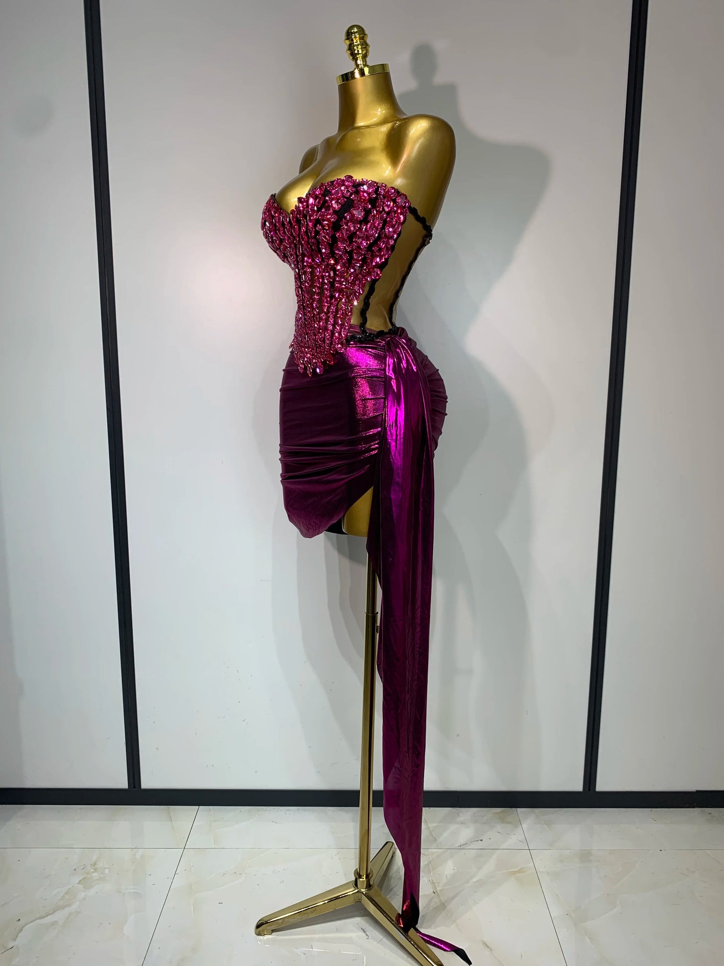 Luxury Birthday Party Celebration Dress Singer Dancer Stage Perform Clothing Drag Queen Costume Evening Party Nightclub Outfit