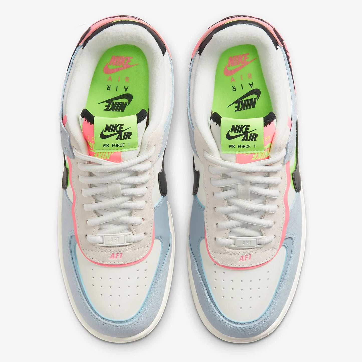 Nike Originals Mens Air Force 1 Shadow AF1 Pink Blue Macaron Casual Shoes CU8591-101